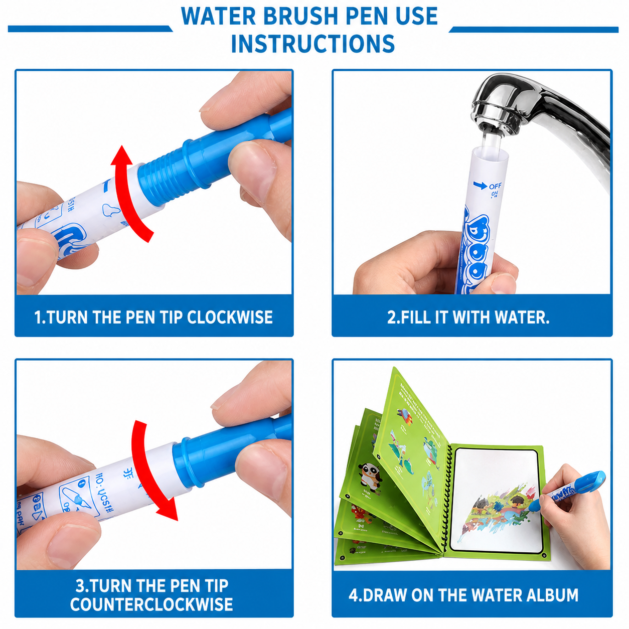 Combo Of 4- Magic Water Book- Mix Variety image 3