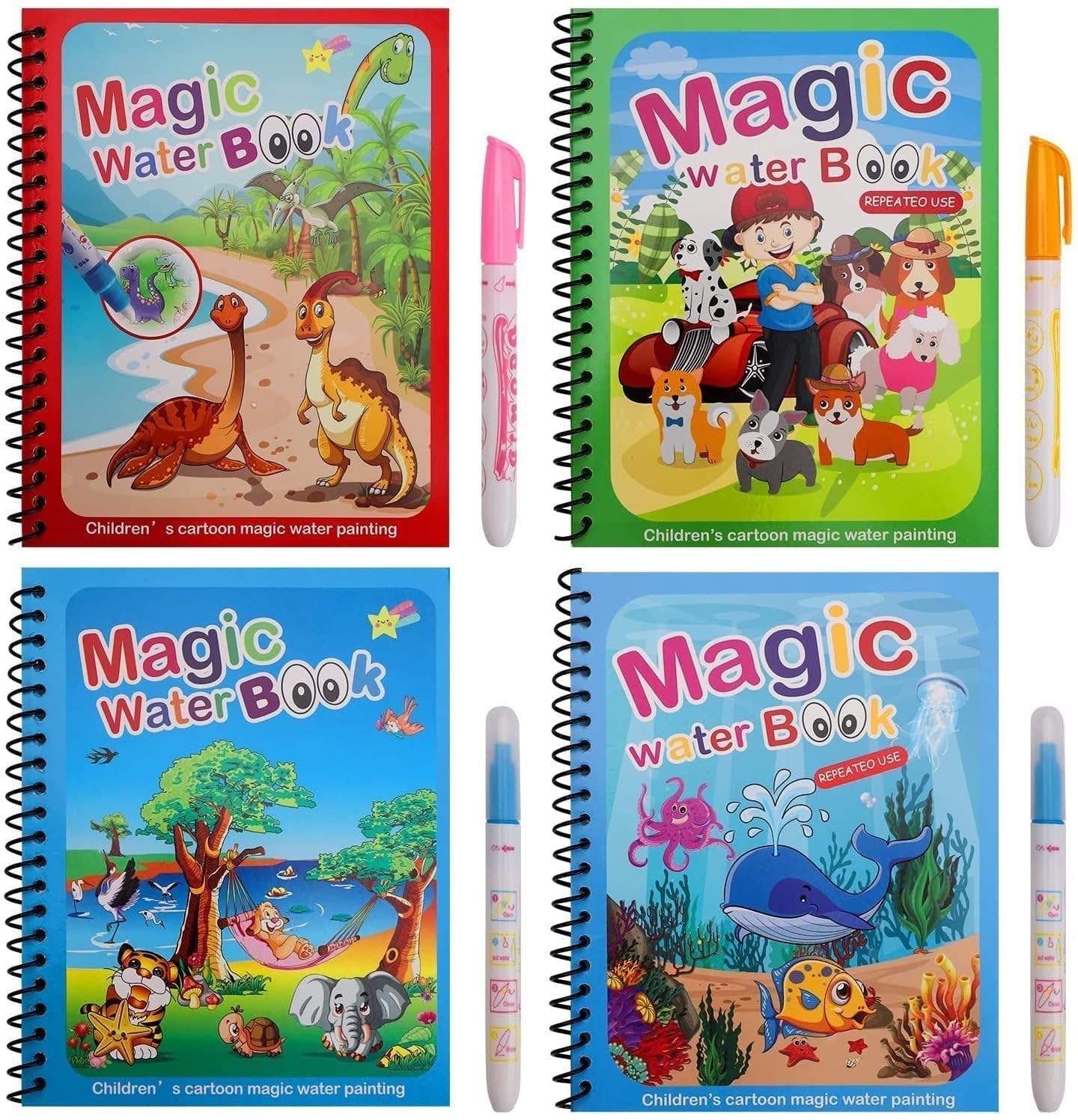 Combo Of 4- Magic Water Book- Mix Variety image 1